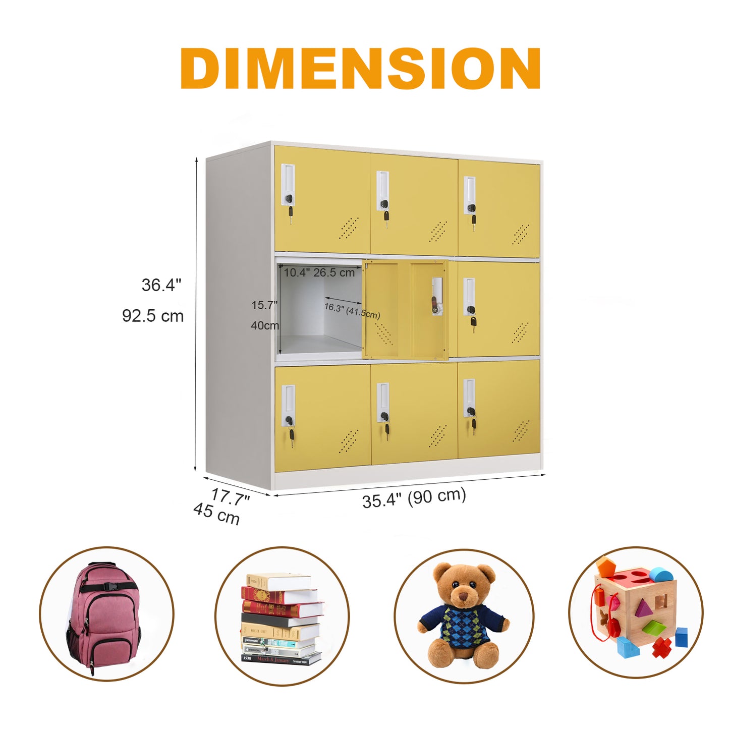 Mecolor 9 Door Filing Cabinet Armoire Wardrobe Closet Organization Entryway Cabinet File Cabinet with Lock