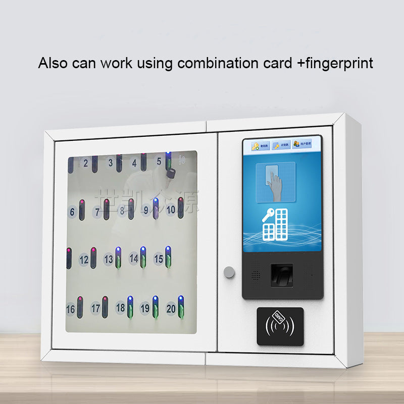 RFID Intelligent Key Cabinet Fingerprint Password Wall-mounted Key Management Storage Locker Key Smart Key Management Cabinet 20 slots