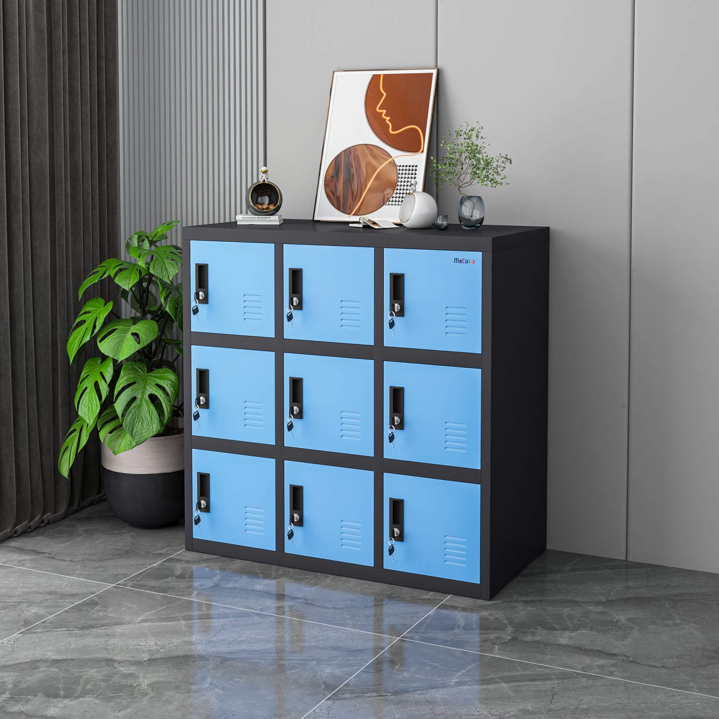 lockable steel storage cabinet metal garage storage with locking doors steel file cabinet tool cabinet for home office gym living room