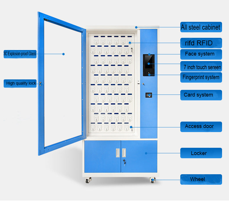 RFID Intelligent Key Cabinet Fingerprint Password Wall-mounted Key Management Storage Locker Key Smart Key Management Cabinet 20 slots