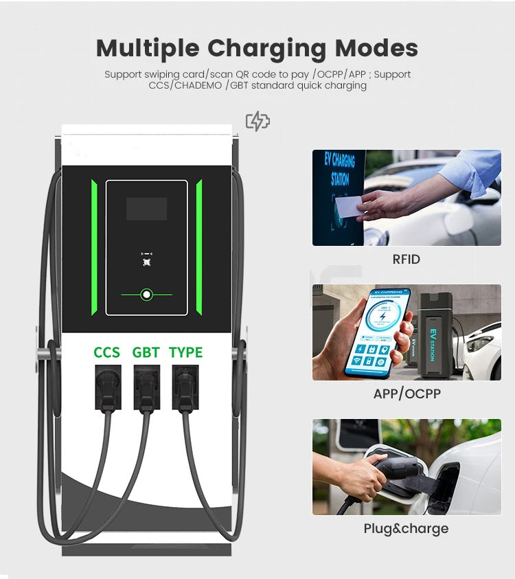 Commercial Smart 3 Gun Ccs Dc Electric Car Ev Charger Station 40Kw 80Kw 120Kw 240Kw CCS2 Fast Ev Car Public Charging Station