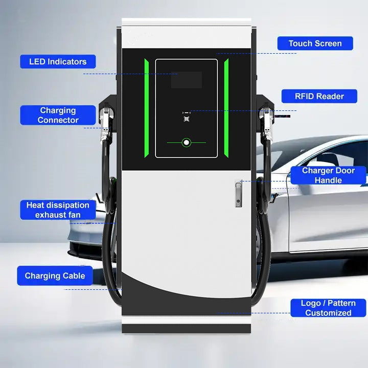 Commercial Smart 3 Gun Ccs Dc Electric Car Ev Charger Station 40Kw 80Kw 120Kw 240Kw CCS2 Fast Ev Car Public Charging Station