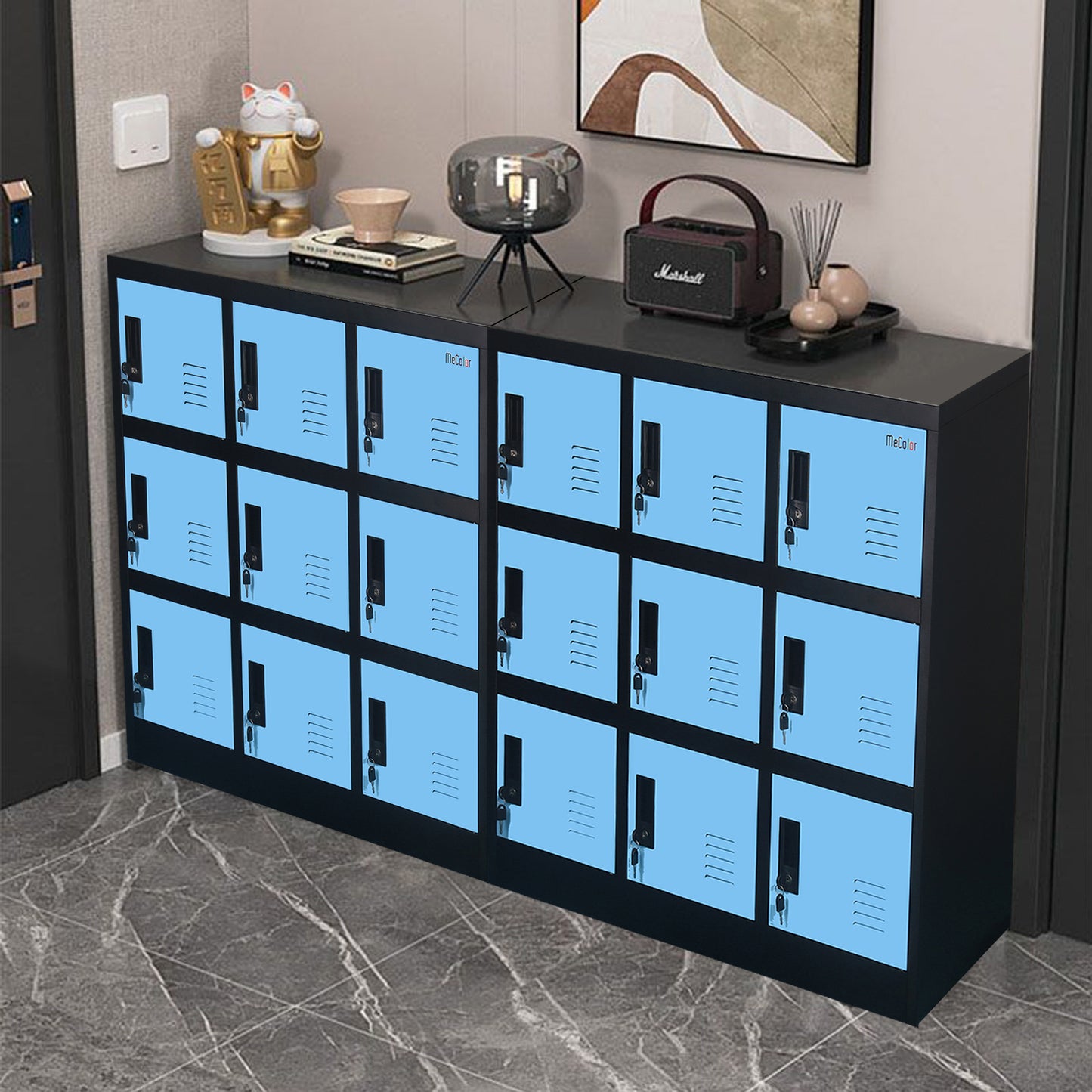 lockable steel storage cabinet metal garage storage with locking doors steel file cabinet tool cabinet for home office gym living room