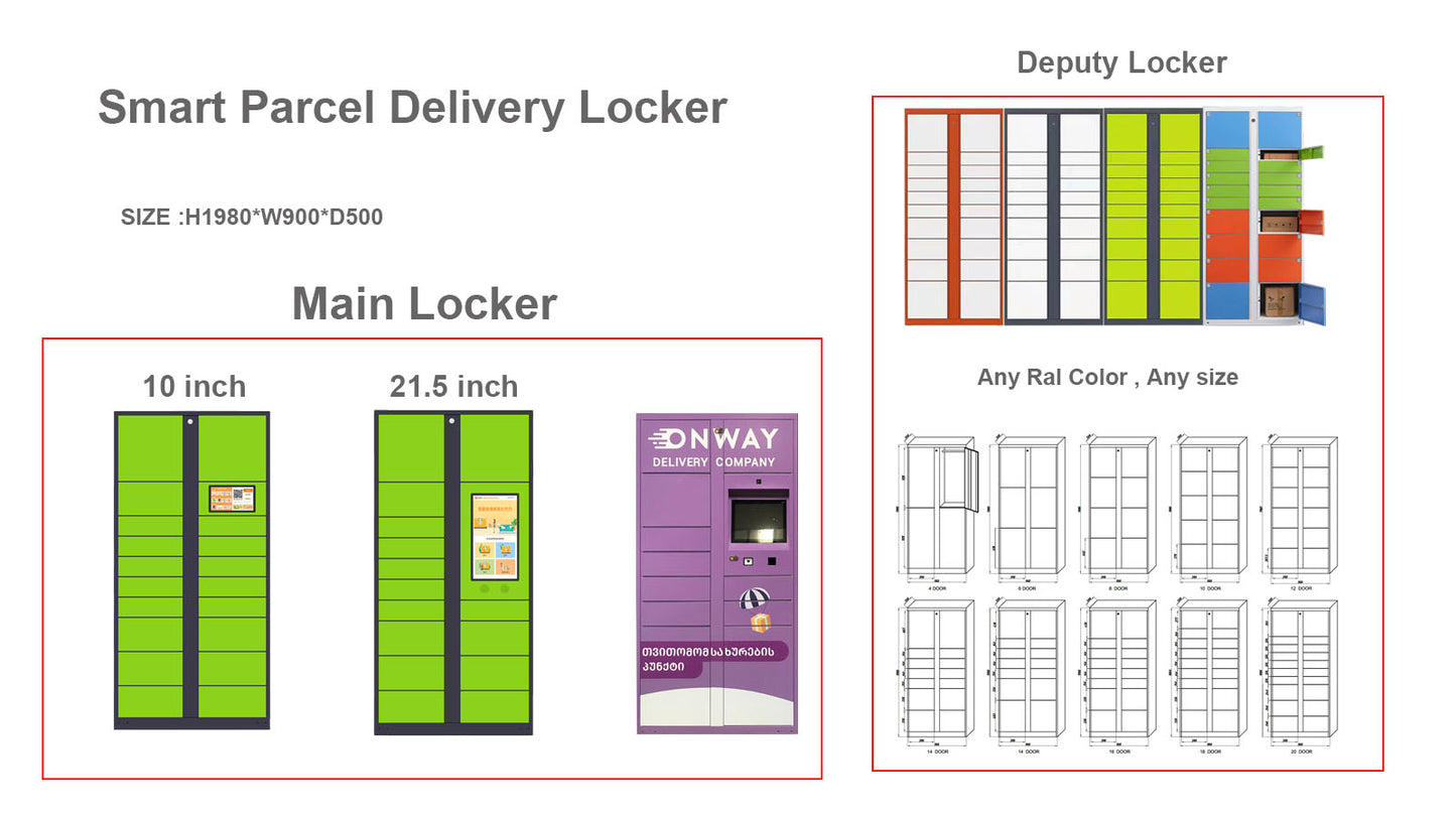 MeColor parcel delivery intelligent controller smart locker for courier and receiver office building use (Main Locker)