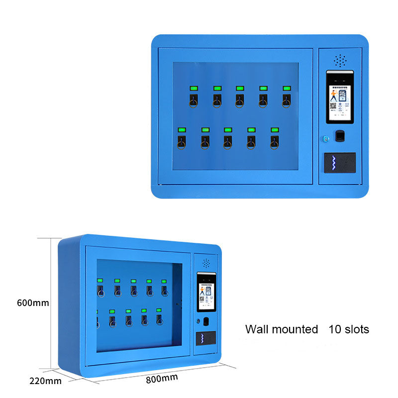 Smart Key Management Cabinet High Security Storage Car Dealership Rfid System Wall Mounted Self-service Smart Lock Key Cabinet 10 slots