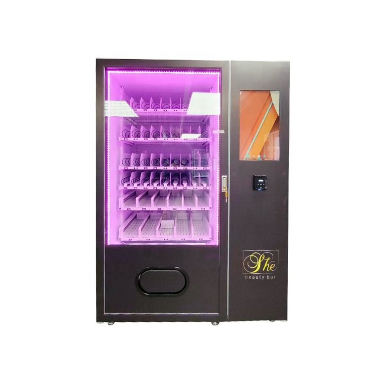 Smart vending machine for beauty eyelash eye shadow vending machine directly push touch screen