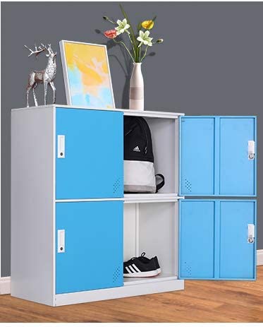 Mecolor Kids Living Room Locker 4 Door Metal Locker Small Size Storage