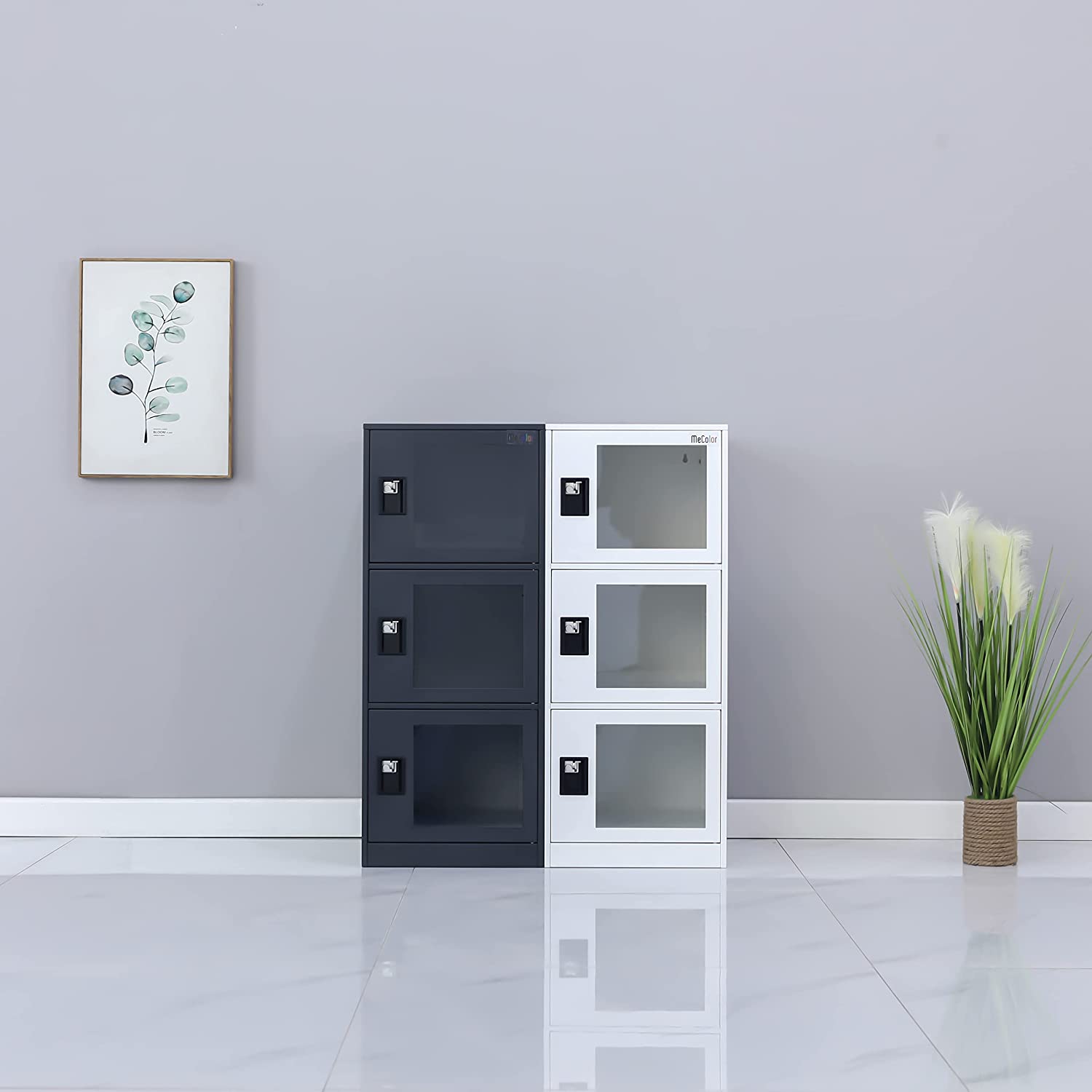 MECOLOR Vertical Single Tier Small Locker with Padlock latche 2